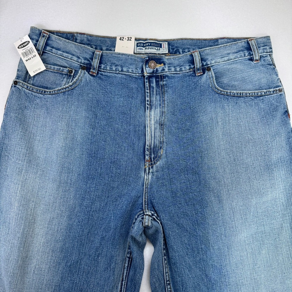 Old Navy Regular Fit Straight Leg Jeans Mens 42x32 Medium Wash Blue Denim NWT
